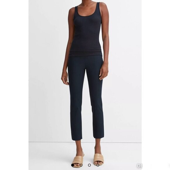 Vince Stitch Front Seam Ponte Legging Split Hem Pants Work Office Blue Small - Picture 1 of 12